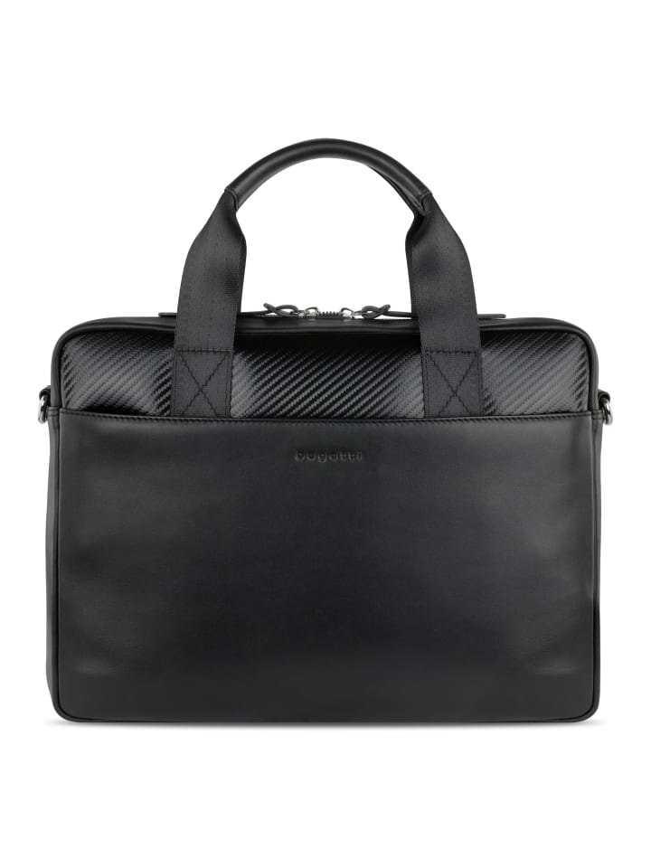 Comet bags Aktentasche Leder 36 cm Laptopfach schwarz