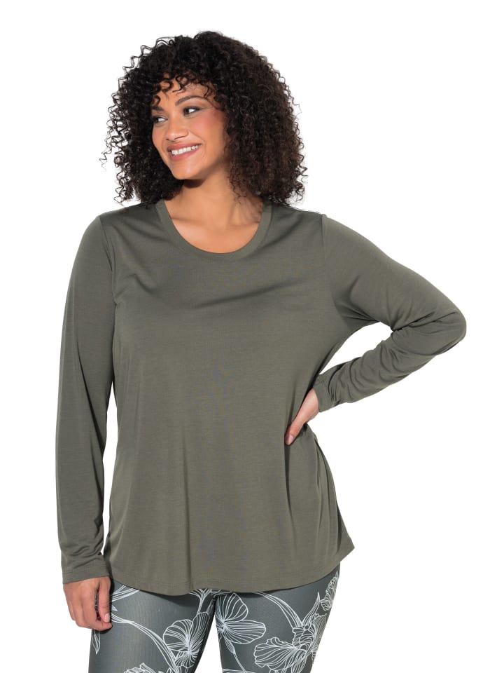 Langarmshirt in olivgrau