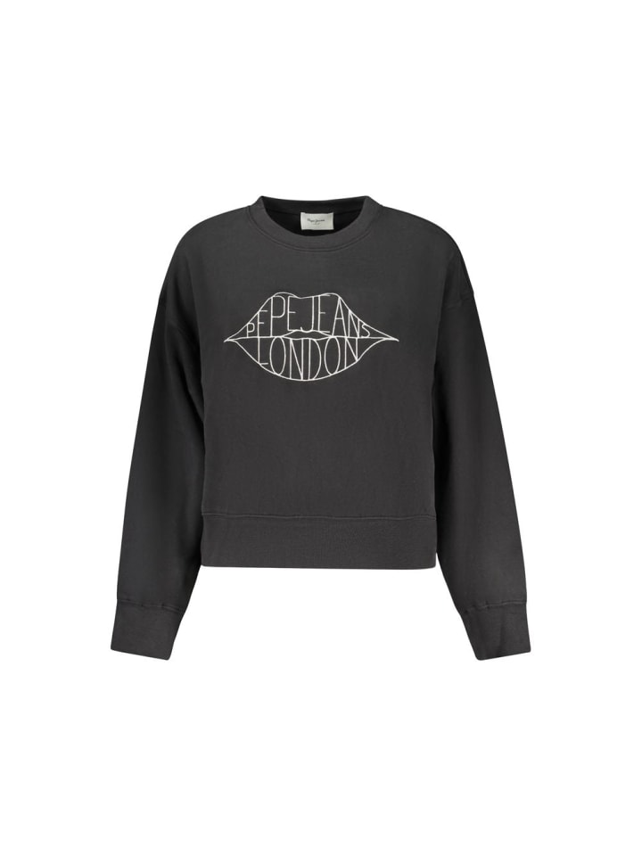 Schwarz Baumwolle Damen Sweatshirt