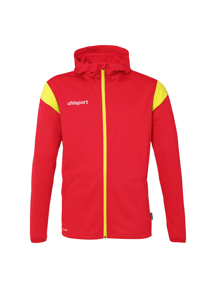 Kapuzenjacke Squad 27 Track Hood in rot/limonengelb