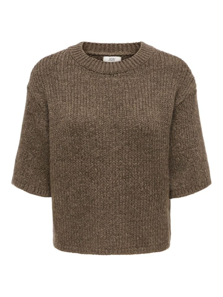 Gestricktes T-Shirt in Shitake