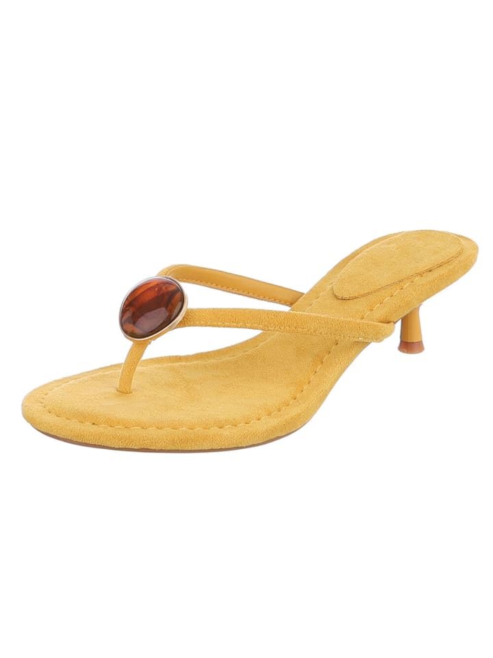 High-Heel Sandalette in Gelb