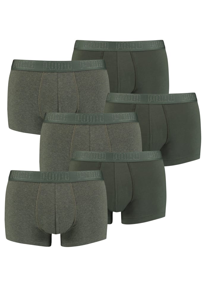 Boxershorts PUMA BASIC TRUNK 6P in 009 - Green Melange