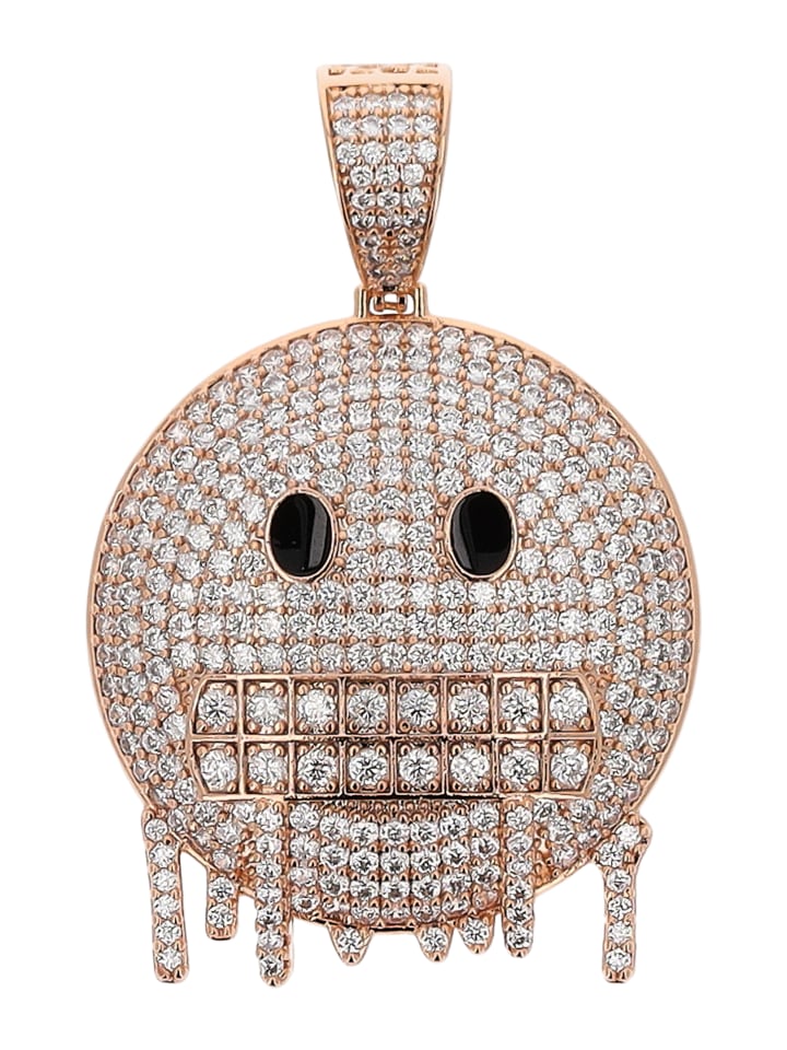 Women Pendant With Rhinestones in Rose Gold Black
