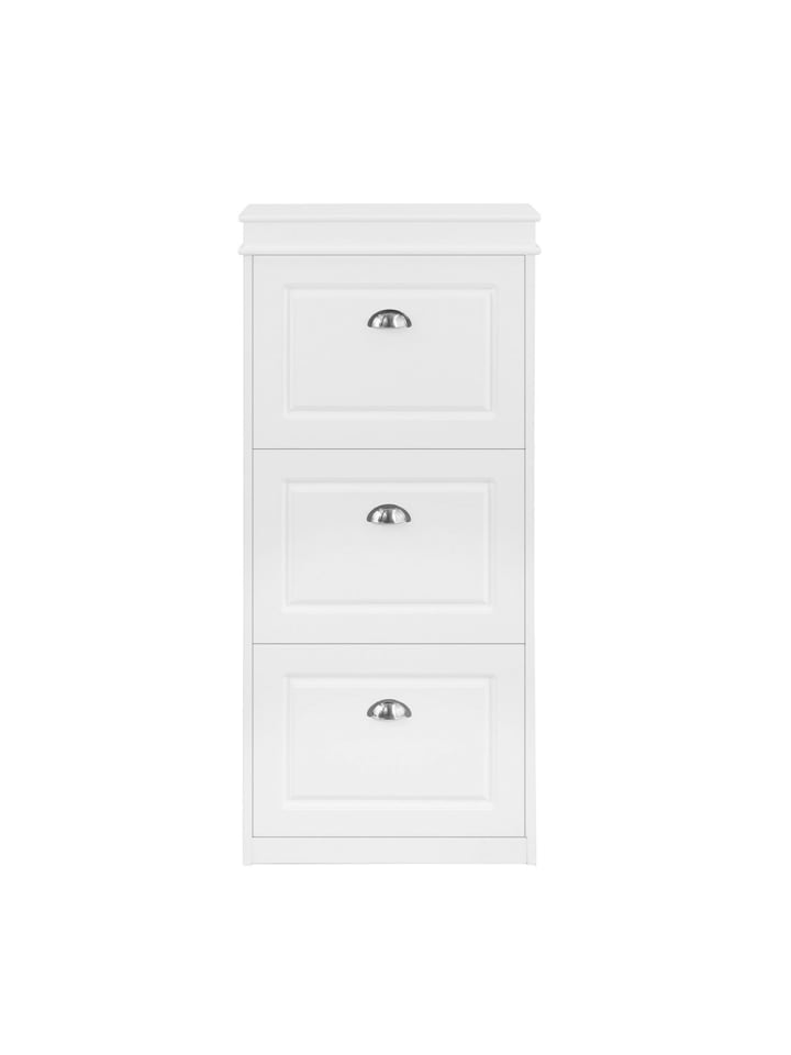Schuhschrank in Weiß matt - (W) 24 x (H) 117 x (L) 53 cm