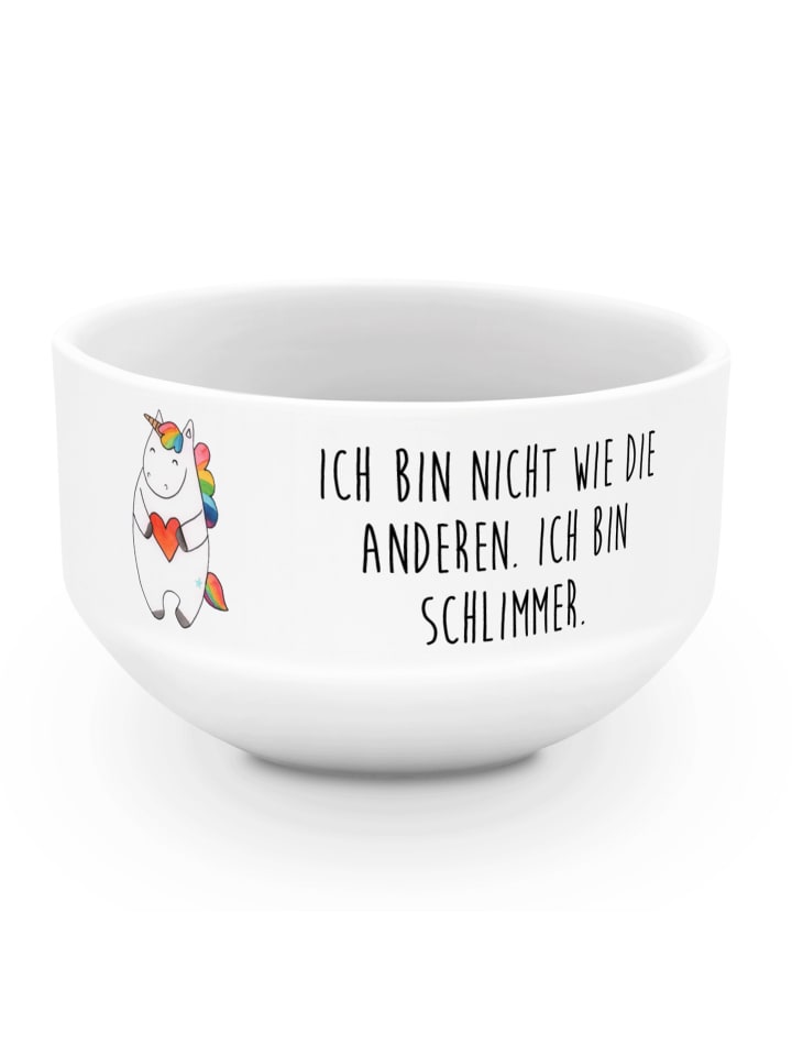 Smoothie Bowl Einhorn Herz mit Spruch in Weiß