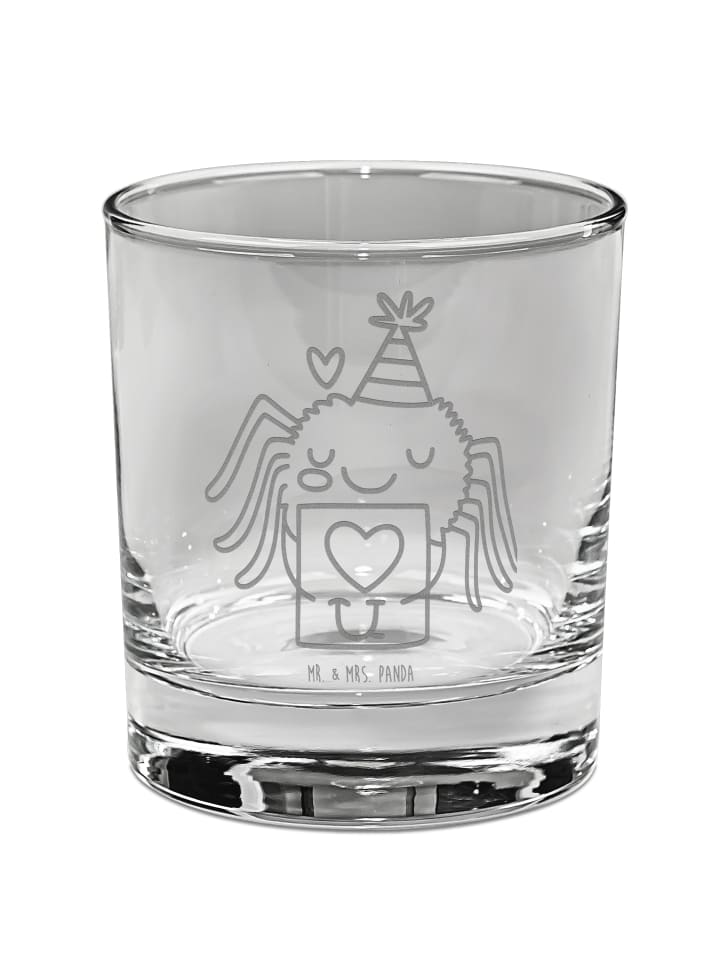 Whiskey Glas Spinne Agathe Brief ohne Spruch in Transparent