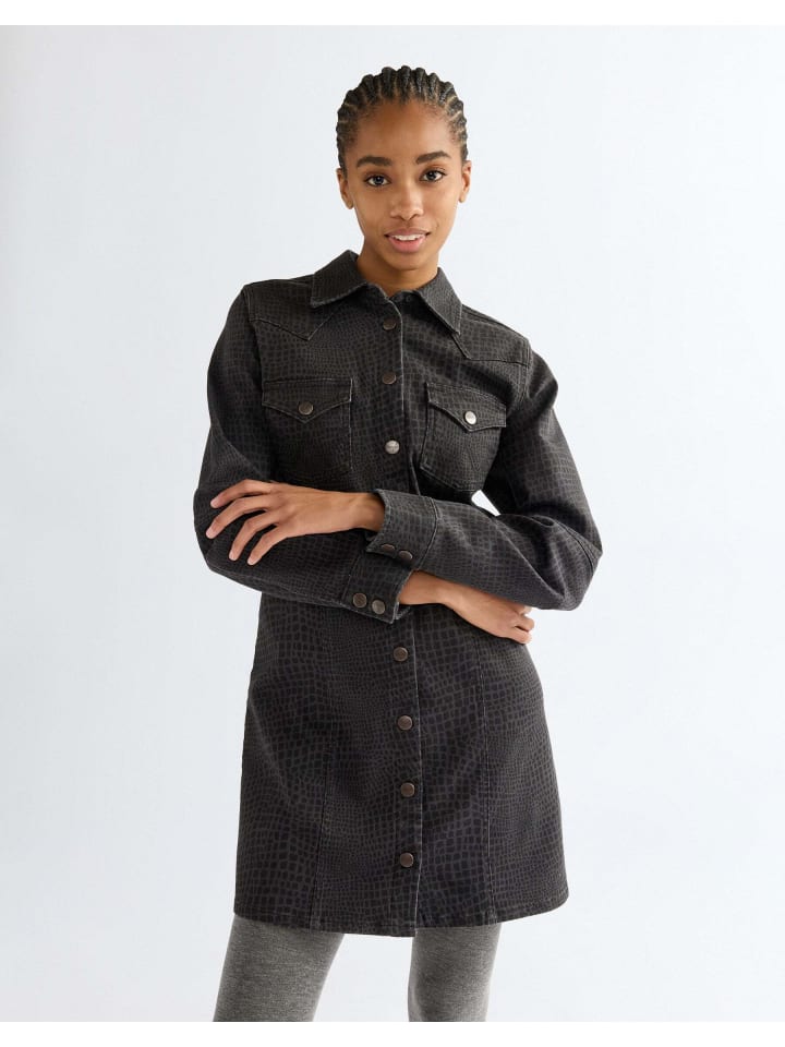Minikleid Barrel Sleeve in Croc Print