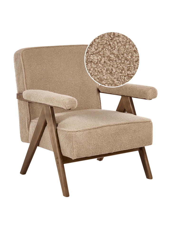 Sessel EVJE in Beige/Braun - (W) 70 x (H) 81 x (L) 72 cm