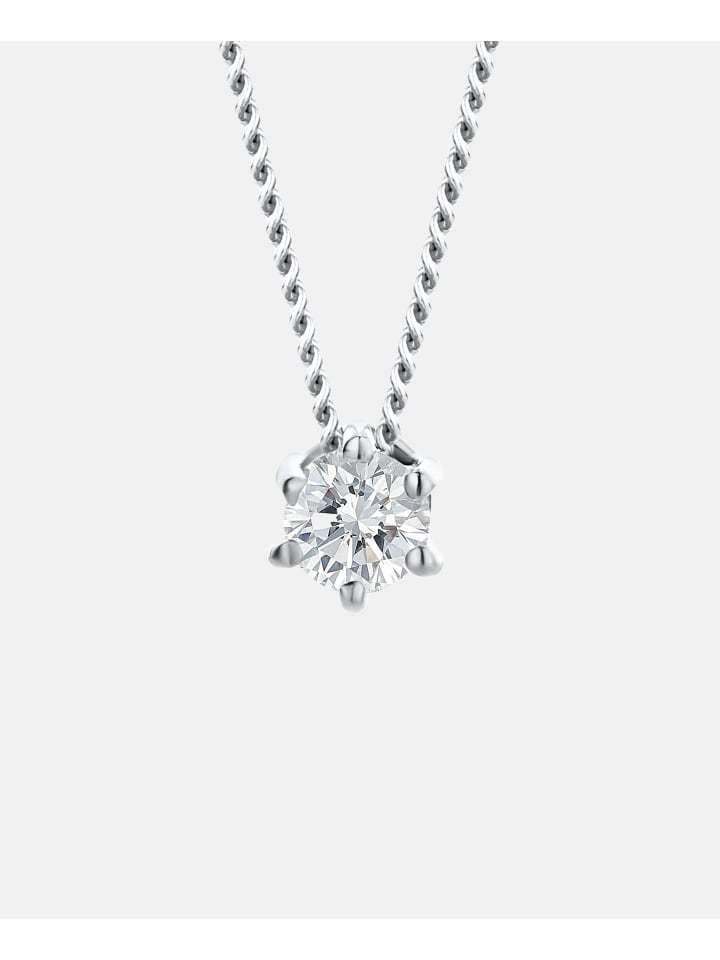 Halskette aus 750 Weißgold mit 0.12 Karat Diamant