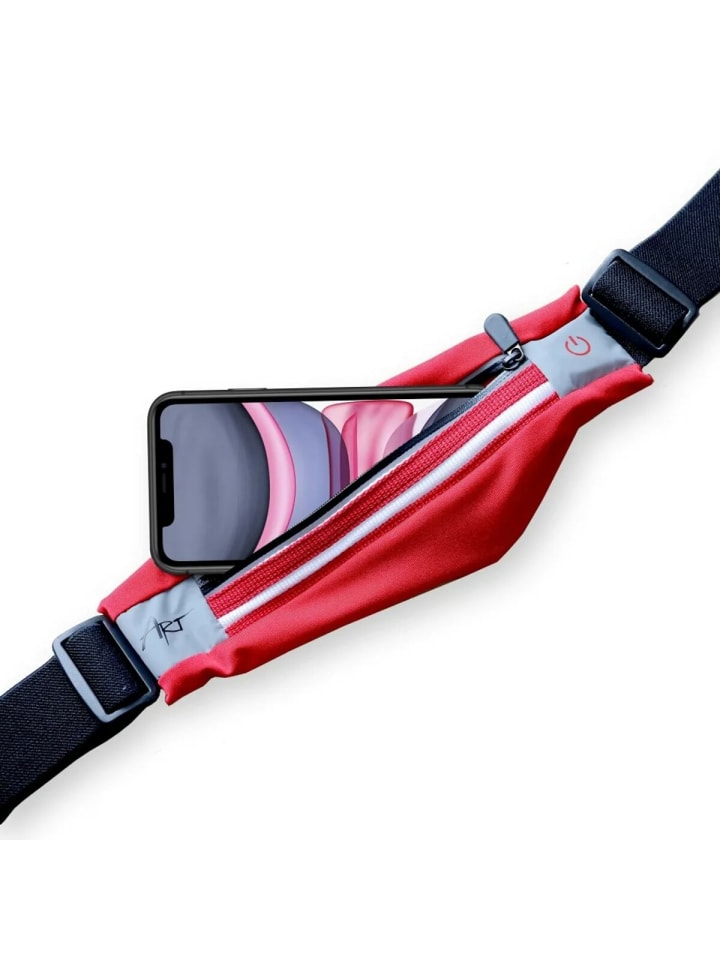 Sportgürtel Tasche beleuchtet Smartphones Bildschirmgröße in Rot