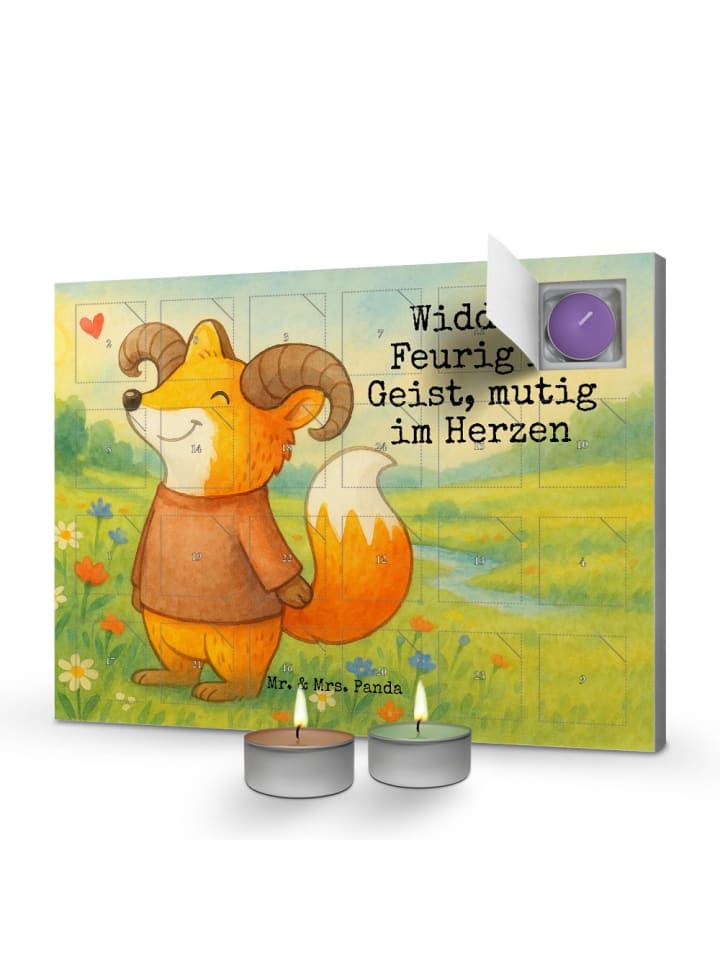 Adventskalender Widder Astologie Design mit Spruch in Weiß