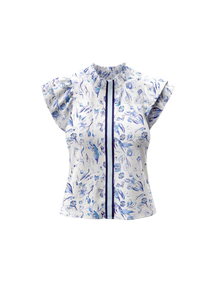 Women Blouse in Blue White