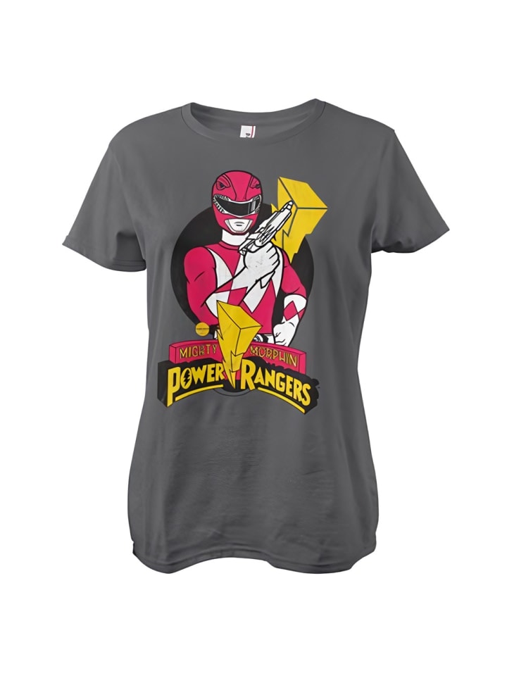 Shirt "Red Ranger Pose Girly Tee" in Grau