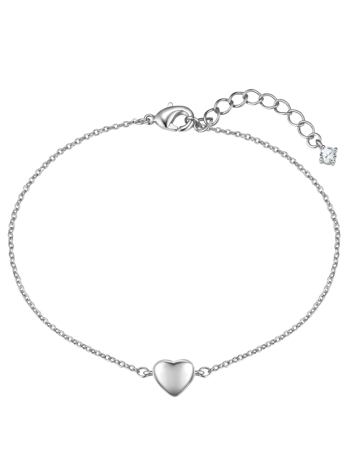 Armband Herz aus Messing mit Zirkonia in silber