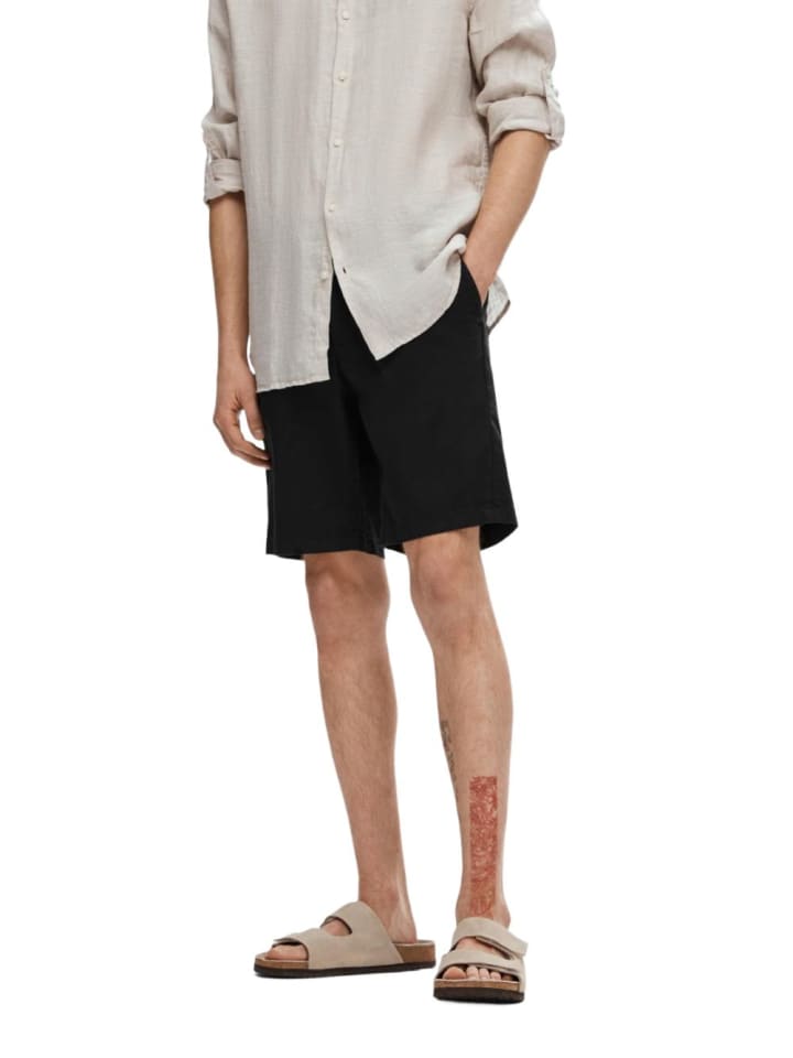 Short SLHSLIM-MILES FLEX slim in Schwarz
