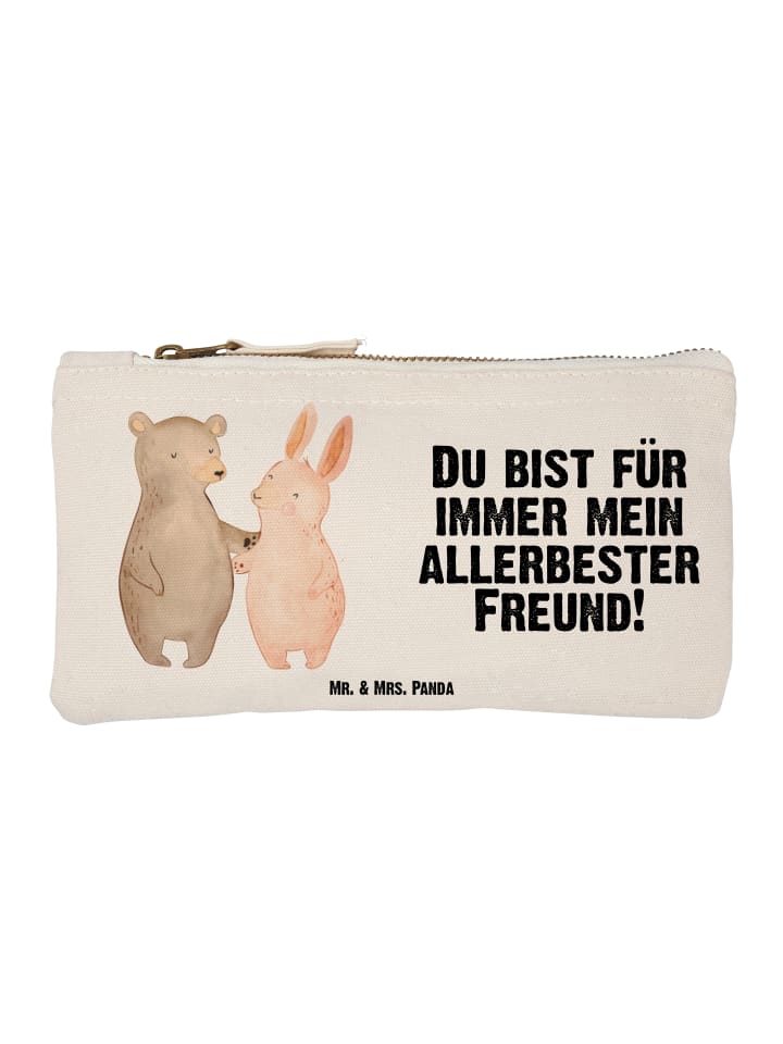 NeZeichenssaire Bär und Hase Umarmen mit Spruch in Weiß