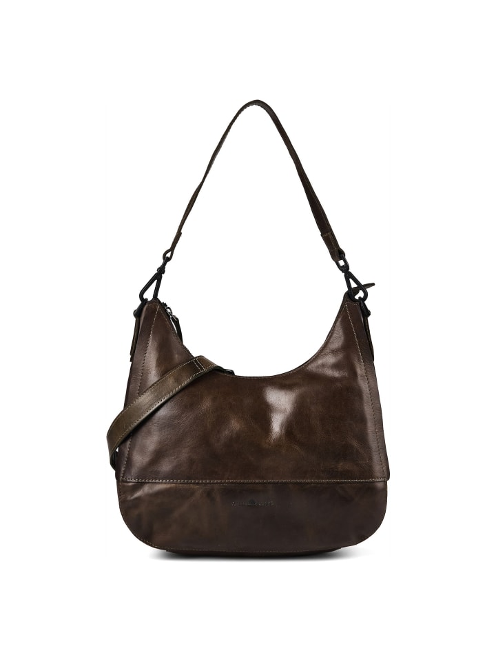 Newport Schultertasche Leder 32 cm british green