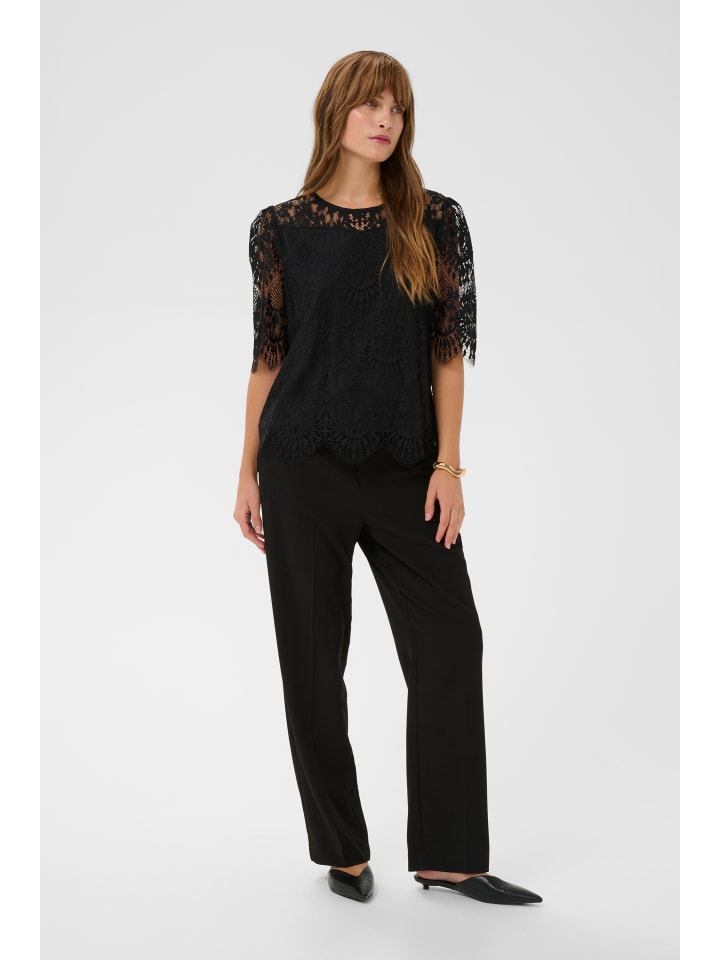 Kurzarm-Bluse CUpersie Relaxed fit in Black