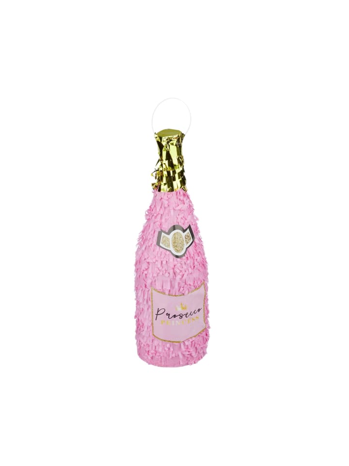 Pinata Sektflasche in Rosa/Gold