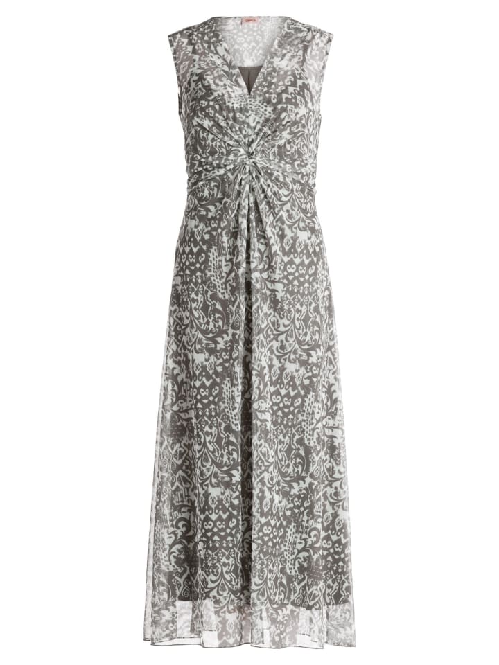 Midikleid ohne Arm in White/Khaki