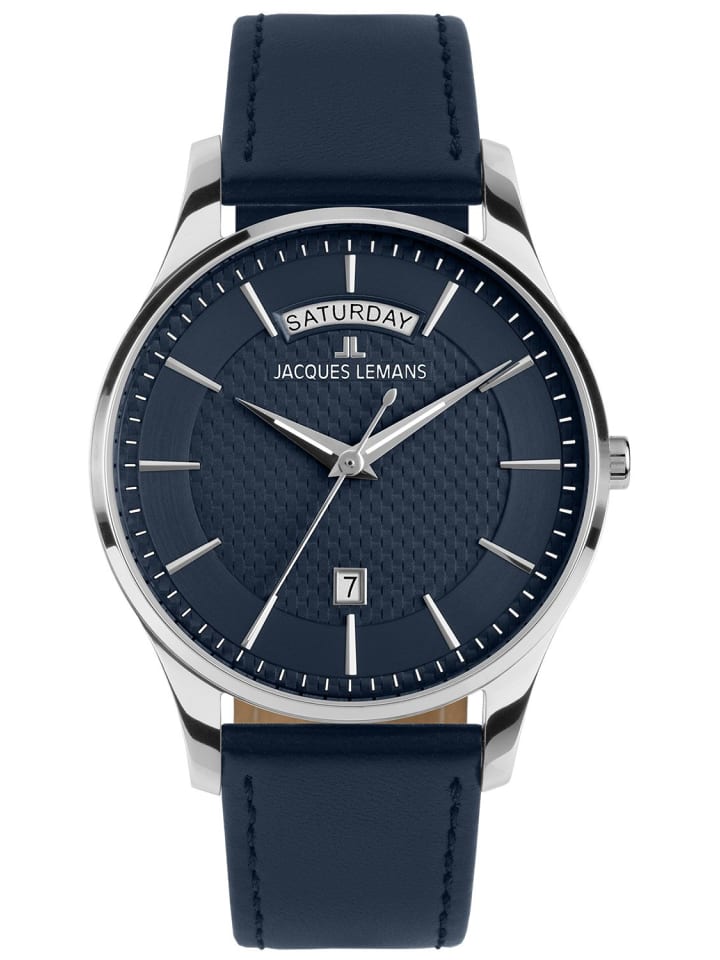 Herren-Armbanduhr London Leder Blau
