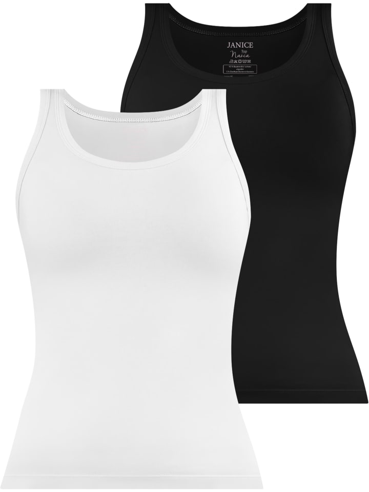 2 x Damen Top Nazca in Schwarz/Weiß