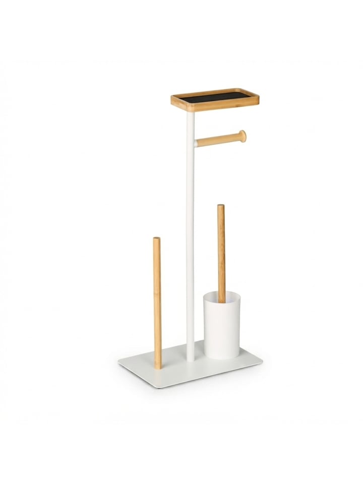 WC Garnitur in Weiß/ Natur - (B)30 x (H)65 x (T)20 cm