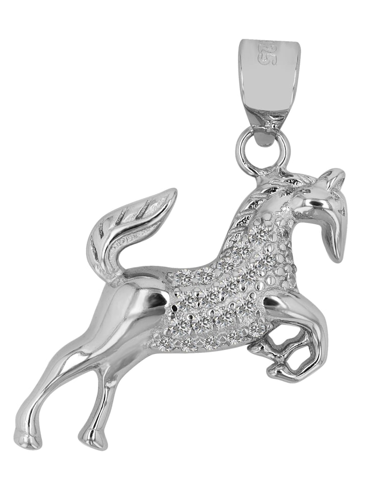 Mädchen Anhänger – Pferd Anhänger aus 925 Silber in silber