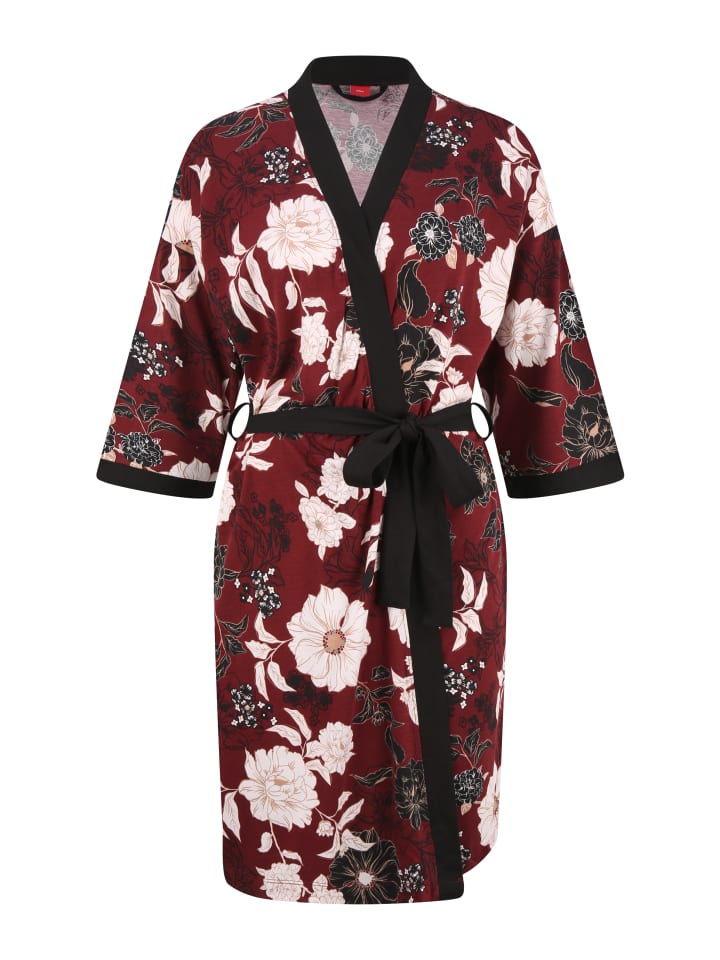Kimono in bordeaux-schwarz