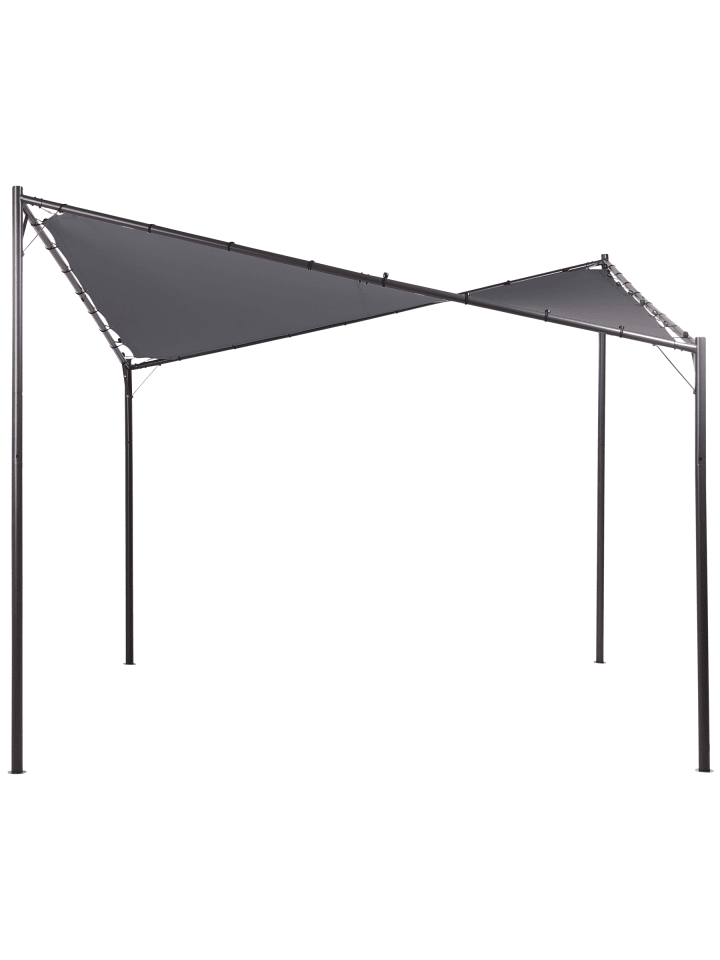 Garten-Pergola AVENTINE in Grau/Schwarz - (W) 300 x (H) 260 x (L) 300 cm