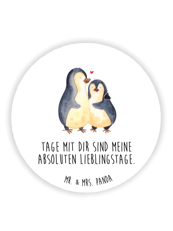 Kühlschrankmagnet Pinguin umarmen mit Spruch in Weiß