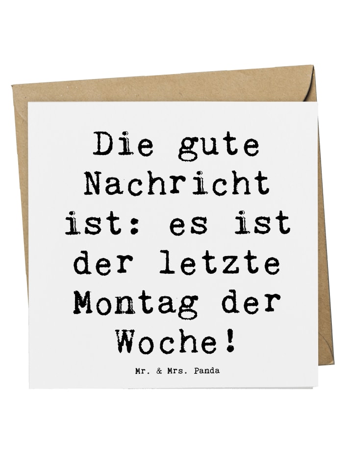 Grußkarte Spruch Hoffnung Montag mit Spruch in Weiß