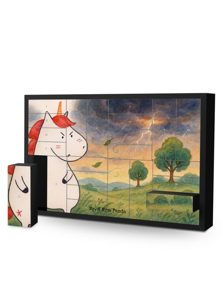 Weihnachtskalender Einhorn Wut Design ohne Spruch in Weiß