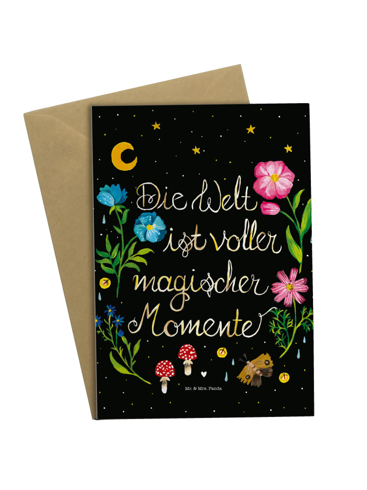 Glückwunschkarte Magische Welt mit Spruch in Bunt