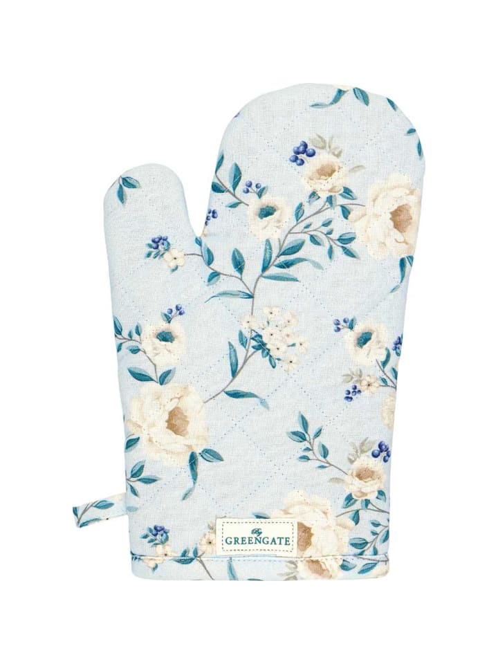 Ofenhandschuh PHILIPPA PALE BLUE Blau mit Blumen