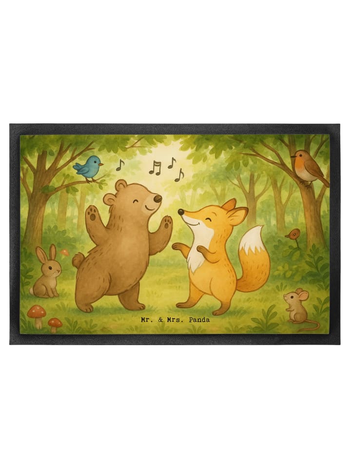 Schmutzfänger Hase Tanzen Design ohne Spruch in Weiß