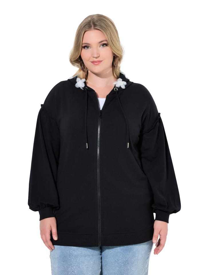 Sweatjacke in schwarz
