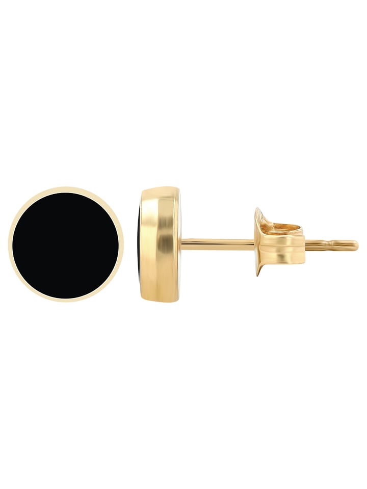 Unisex Ohrringe – Ohrstecker aus Titan mit Strass Steinchen in gold