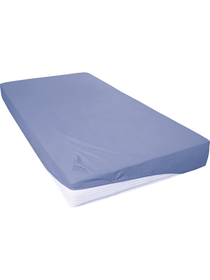 Biber Spannbettlaken in blau