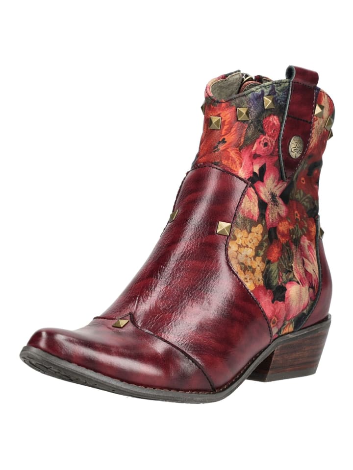 Stiefelette Weinrot