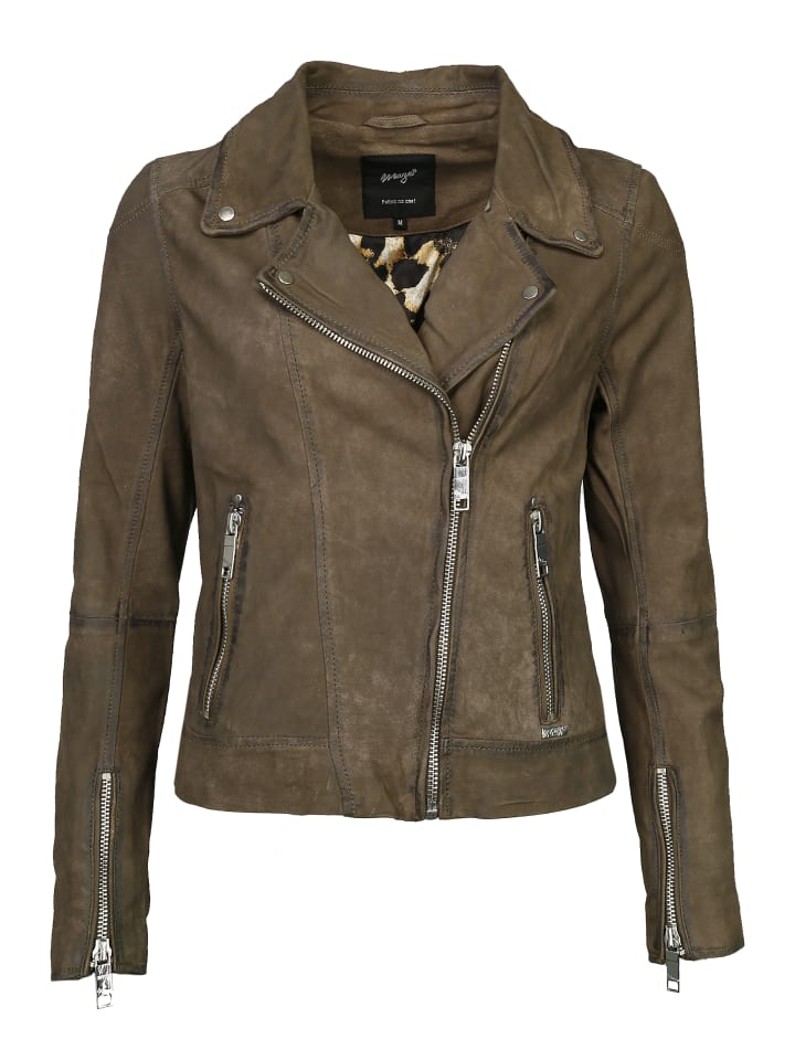 Lederjacke Romie in oliv
