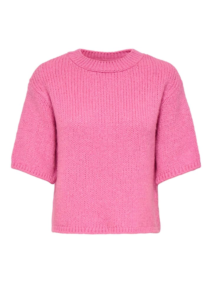 Gestricktes T-Shirt in Super Pink