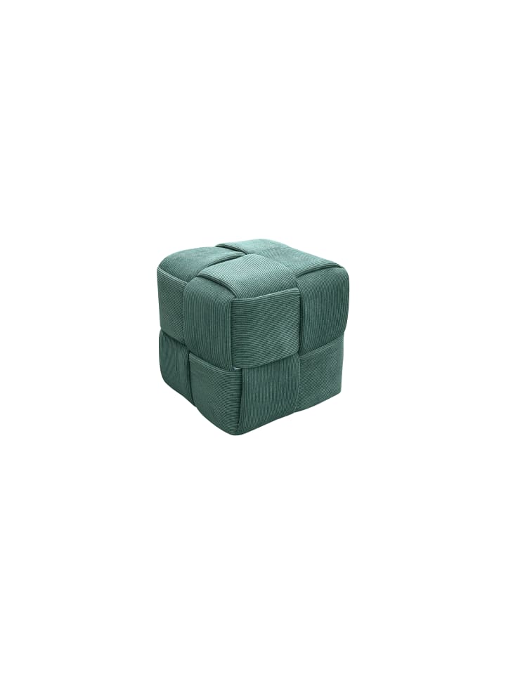Pouf Urban in dunkelgrün - B 40, H 41, T 40 cm