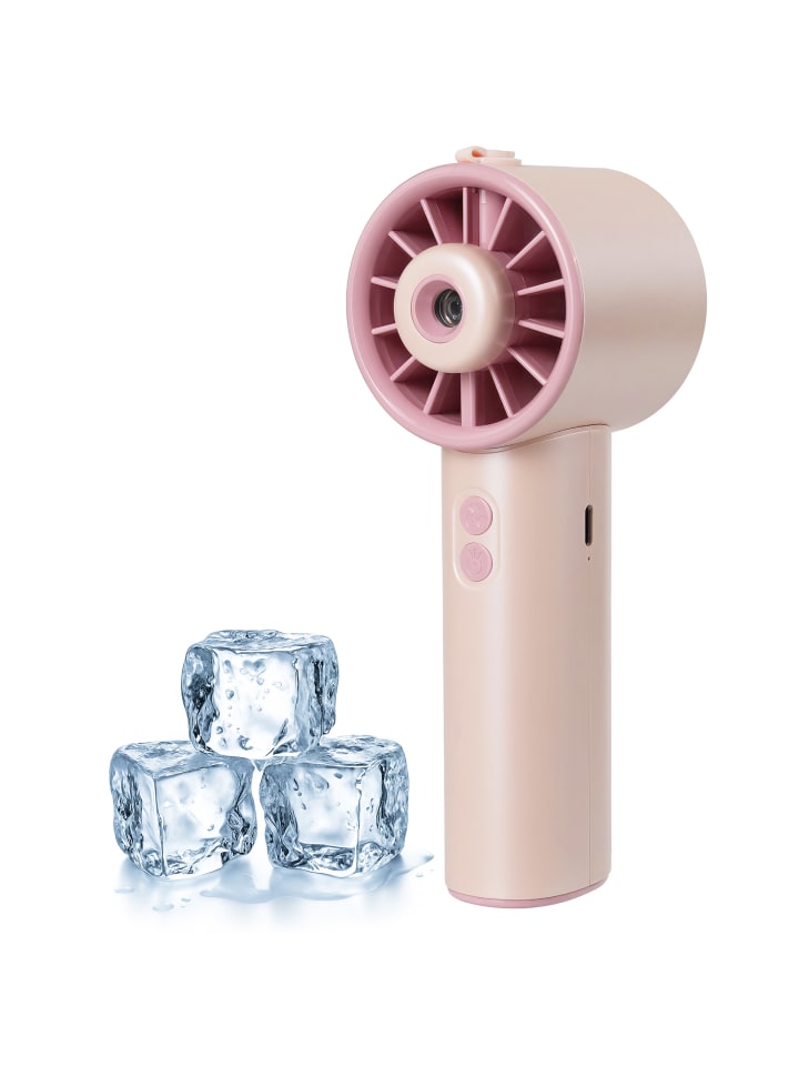 Tragbarer Handventilator mit Sprühnebelfunktion | Rosé in Rosé