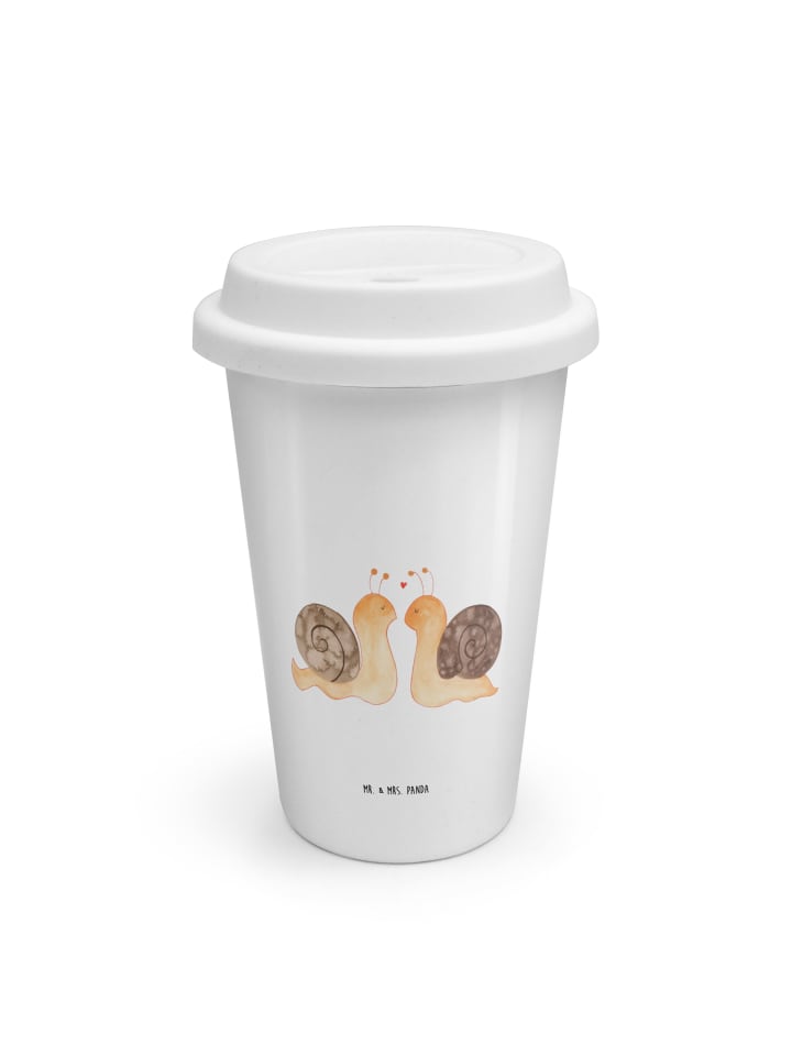 ToGo Kaffeebecher Schnecken Liebe ohne Spruch in Weiß
