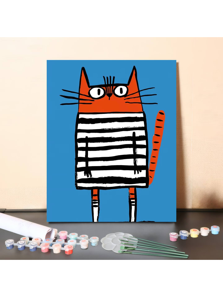 DIY Malen nach Zahlen Set-"Winterkatze"