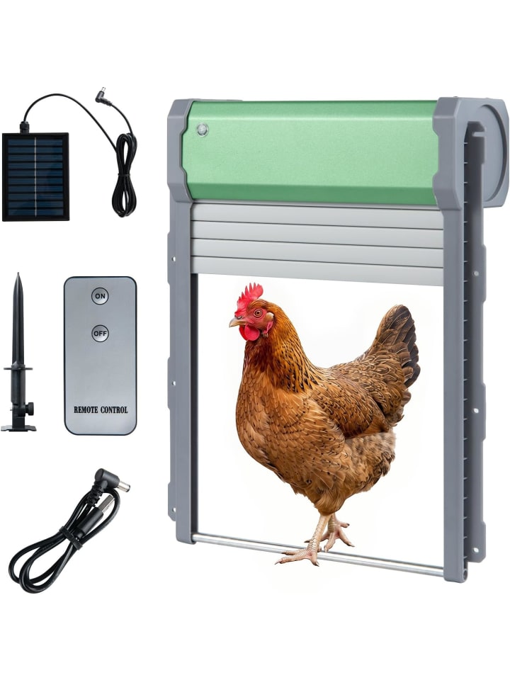 Automatisch Hühnerklappe Solar in Grau