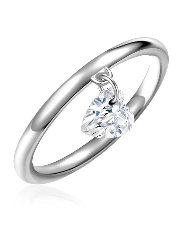 Ring Herz aus Sterling Silber mit Topas in silber