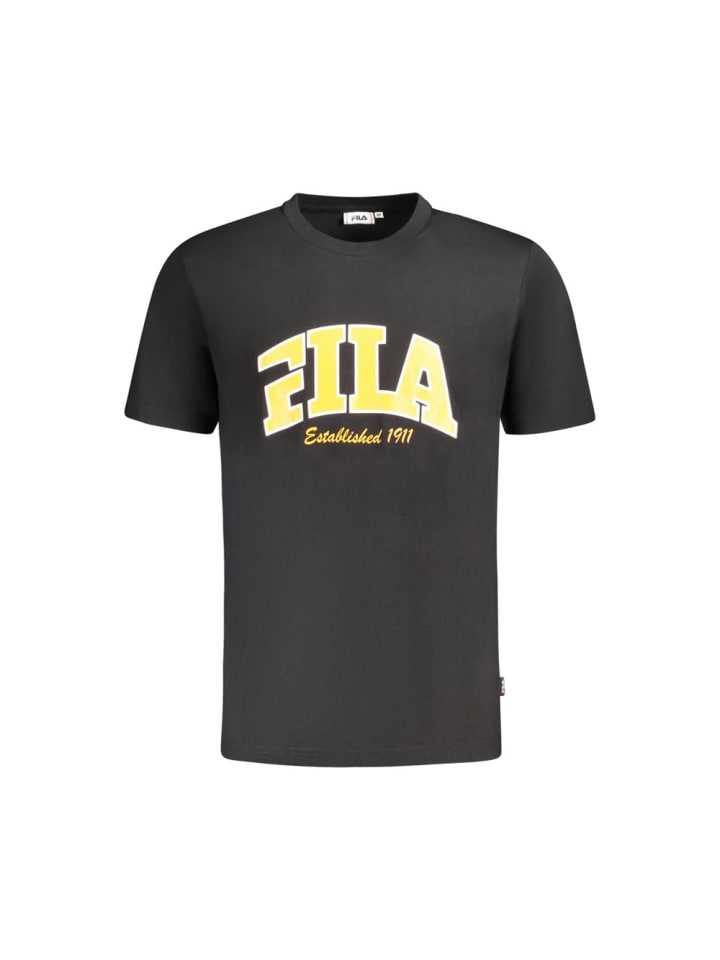 Schwarz Baumwolle Herren T-Shirt